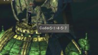 then ascend to the top of these ruins and insert the eye in another statue to get a code.