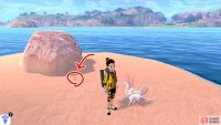7/11: From Diglett 6, continue swimming straight ahead (with the mainland on your right). After a while, you should reach a Pok&eacute;mon Den, then another islet with a rock in the centre. Guess who&rsquo;s in front of the rock?