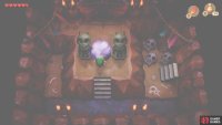 throw some magic powder at the object in the middle of the two statues, 