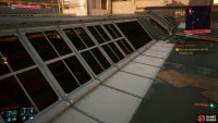 and drop down from the window on the roof.