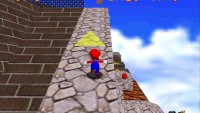 The first Red Coin is floating above a Moving Bar