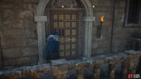 Open the door from the balcony to find the key inside.