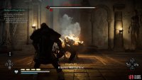 Charles will burn in the brazier as he loses health, and the brazier will be destroyed.