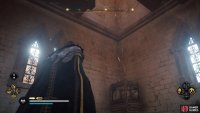 Climb the pillar to the highest point in the tower.