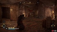 Take another fire pot from beneath the same canopy and place it beside the barricaded wall to destroy it.