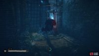 Destroy the second pulley to raise a gate behind you.