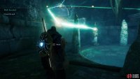 Make sure that the mechanisms by the edge of the well align so that the light beams connect.