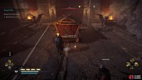 Ignite the oil cart once you have placed it next to the first gate.