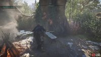 Interact with the bench under the tree to begin a cutscene.