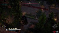 Jump from the tower into the haystack to trigger a cutscene.
