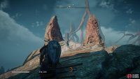 You can jump through these rock outcrops to reach the treasure chest through the Jotnar illusion and open it.