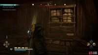Move the barricade to proceed to the larger room.