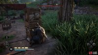 Move the pillar beneath the ladder, allowing you to climb it.