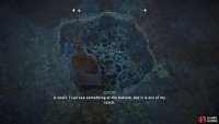 When enough barrels have been shot, you can loot the tablet from the shaft.