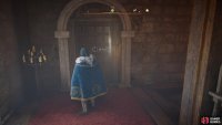 Use the key to open the gate to the room with the wealth chest.