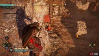 You can shoot the fire pots beside the supply carts to destroy them, or use your torch.