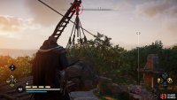 You can shoot the link on a net to kill a guard and create a distraction at the gates.