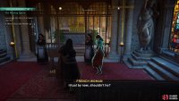After the service, speak with the distraught woman to complete the quest.