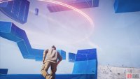 Wait for the circle to pass by before you climb the vulnerable platforms to the safe spot.