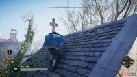 The paper wills top on top of the small chapel in the northeast of the Flooded Slums.