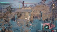 Use your Power of the Raven to locate the area and land on the roof without being spotted.
