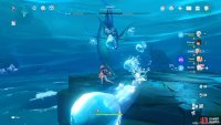 Continue dodging from side to side to avoid the homing water orbs.
