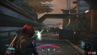 Take some pot shots at the Geth Destroyer to lure him down the cargo lifts,