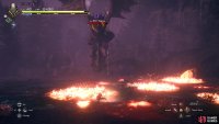 This leaves patches of embers on the floor which make up a circle that will explode shortly after. This attack will happen twice.