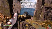 You&rsquo;ll find the R brazier on the other side of the barrels, which you can light using the Blades of Chaos.