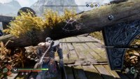 Crawl under this fallen structure to find the Yggdrasil Rift on the other side.