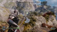 You will find the raven flying around the cliffs on the other side.