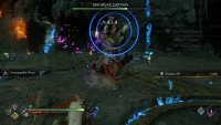 Be ready to interrupt the concentric blue ring attacks by double tapping L1 in melee range.