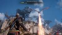 Fire breath can also be used, but you can knock the dragon out of the sky by throwing a Draupnir Spear at it.