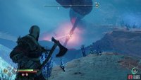 leap a gap previously blocked by said rocks and bounce the Leviathan Axe off a twilight stone,