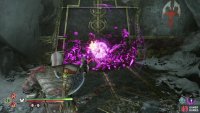 After passing through the gate behind the shield, burn some brambles,