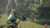 For the second pile of rocks you&rsquo;ll need to toss the Leviathan Axe at a spot just to the left of the wall,