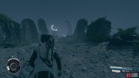 Go towards the Ancient Ruins, they are large enough to spot from you landing site.