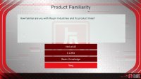 Then answer &ldquo;very&rdquo; for Product Familiarity.
