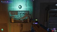 In the large room, you continue by repairing this panel next to the one door.