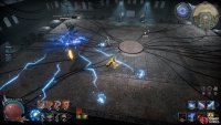 Shock Barrage: The boss will fire off four orbs that spread apart the further they travel.