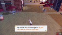 Once you&rsquo;ve beaten her in a Pok&eacute;mon battle, she&rsquo;ll tell you to look at one of the ice-cream stands for a clue.