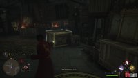 Pull the crate out to access the area behind it