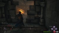 Head through the wall on the right