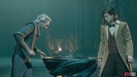 The Pensieve shows the memories of two past Wizards who built this very room and the Ancient Magic trials ahead.