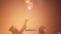 Our protagonist uses Incendio to create an escape route for her.