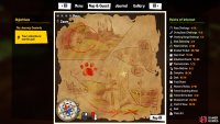 The map shows that this treasure chest is buried near a large tree. 