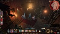 Use the Dais in the side room of the Office Hall room to reach the dungeons.