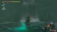 There is a large waterfall you can pass through.