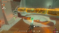 Once at the other side of the shrine, you can drop the ball into the hole to open the gate. 