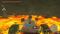 Drive the car through the lava pool.